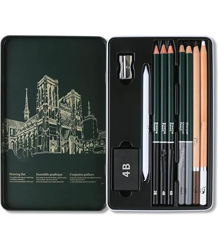 Amazon | スケッチ鉛筆セット - 24個描画鉛筆H-2H-3H-4H-5H-HB-B-2B-4B